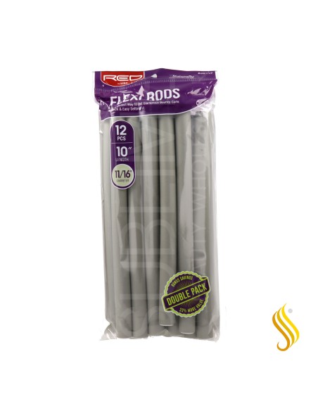 Red Kiss Flexi Rods 10" 11/16" 12 Piezas Pack Color Gris Rulos Flexibles